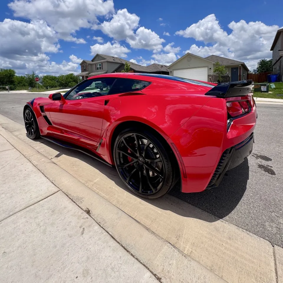 Torch Red Chevrolet Corvette ceramic coated and detailed in San Antonio by ShineLab