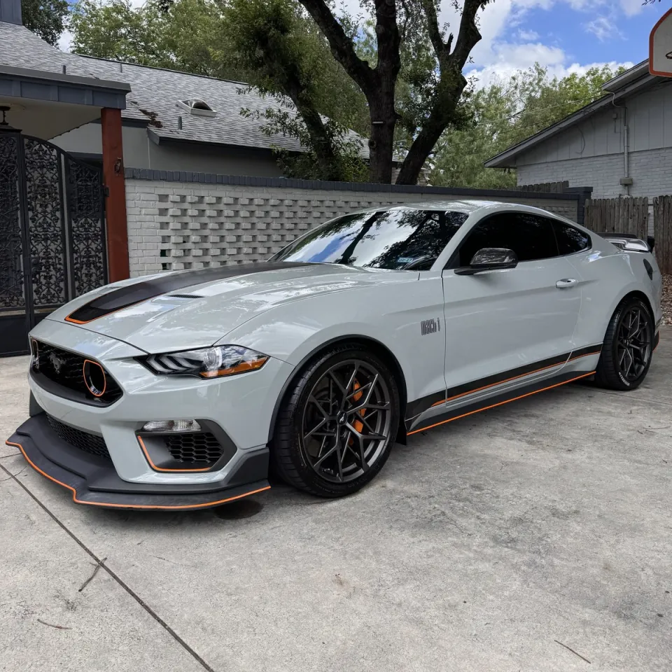 Ford Mustang Mach 1 ceramic coated and detailed at a San Antonio home by ShineLab